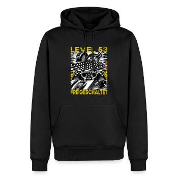 Birthday Level 53 Unlocked Gaming & Gaming - Men’s Premium Organic Hoodie - black - Front - Nico (187cm)