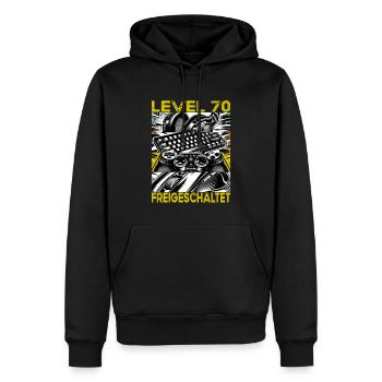 Geburtstag Level 70 freigeschaltet Gaming & Zocker - Männer Premium Bio Hoodie - Schwarz - Vorne - Nico (187cm)