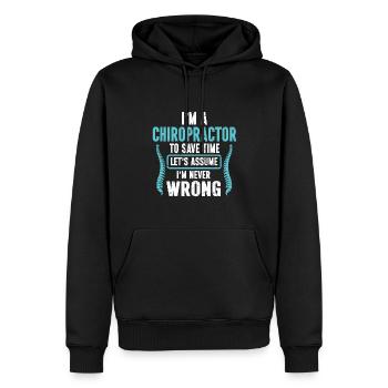 Chiropraktiker Chiropraktik - Männer Premium Bio Hoodie - Schwarz - Vorne - Nico (187cm)