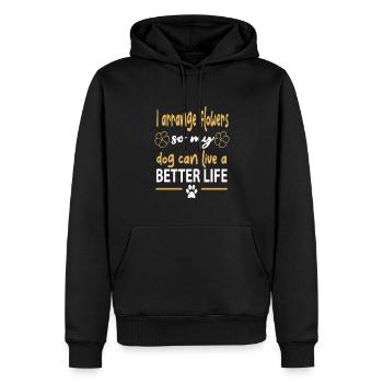 Designer floral Fleuriste Fleuriste Fleuriste - Sweat à capuche Premium bio Homme - noir - Devant - Nico (187cm)