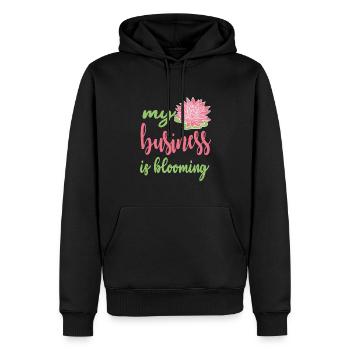 Designer floral Fleuriste Fleuriste Fleuriste - Sweat à capuche Premium bio Homme - noir - Devant - Nico (187cm)