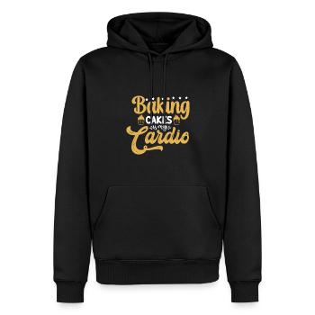 Cuisson Jeu de mots Cuire Cuisinier Chef Boulanger - Sweat à capuche Premium bio Homme - noir - Devant - Nico (187cm)
