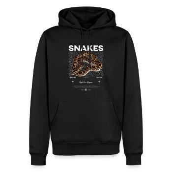 Burmese Python Modern Streetwear Reptile Keeper - Men’s Premium Organic Hoodie - black - Front - Nico (187cm)