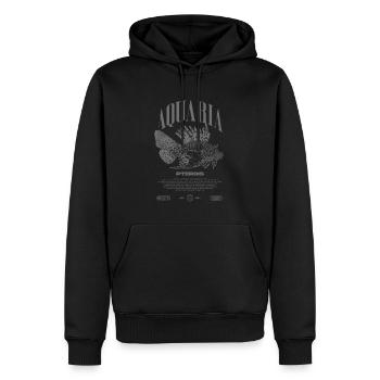 Poisson-lion marin gardien de poisson moderne streetwear - Sweat à capuche Premium bio Homme - noir - Devant - Nico (187cm)