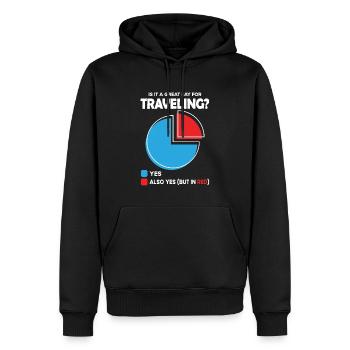 Est-ce un grand jour pour voyager ? - Sweat à capuche Premium bio Homme - noir - Devant - Nico (187cm)