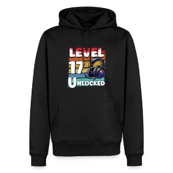Gaming Geburtstag Level 17 freigeschaltet Zocker - Männer Premium Bio Hoodie - Schwarz - Vorne - Nico (187cm)