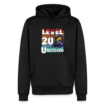 Gaming Geburtstag Level 20 freigeschaltet Zocker - Männer Premium Bio Hoodie - Schwarz - Vorne - Nico (187cm)