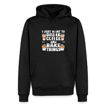 Cuisson Jeu de mots Cuire Cuisinier Chef Boulanger - Sweat à capuche Premium bio Homme - noir - Devant - Nico (187cm)