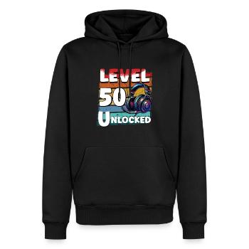 Gaming Geburtstag Level 50 freigeschaltet Zocker - Männer Premium Bio Hoodie - Schwarz - Vorne - Nico (187cm)