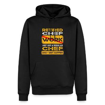 Le chef à la retraite n’est que plus heureux Retraité - Sweat à capuche Premium bio Homme - noir - Devant - Nico (187cm)