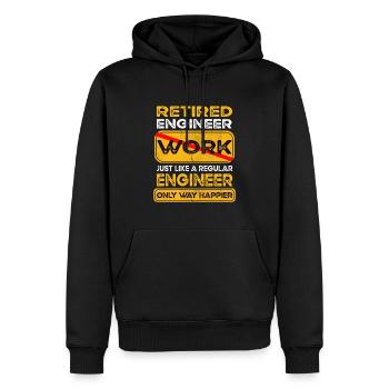 Retirement engineer only happier Retired - Men’s Premium Organic Hoodie - black - Front - Nico (187cm)