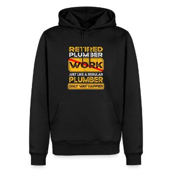Le plombier à la retraite n’est que plus heureux Retraité - Sweat à capuche Premium bio Homme - noir - Devant - Nico (187cm)