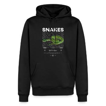 Temple Pit Viper Modern Streetwear Reptilienwärter - Männer Premium Bio Hoodie - Schwarz - Vorne - Nico (187cm)