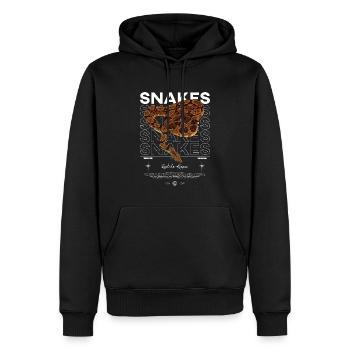 Lachs Boa Schlange Moderne Streetwear Reptilienhalterin - Männer Premium Bio Hoodie - Schwarz - Vorne - Nico (187cm)