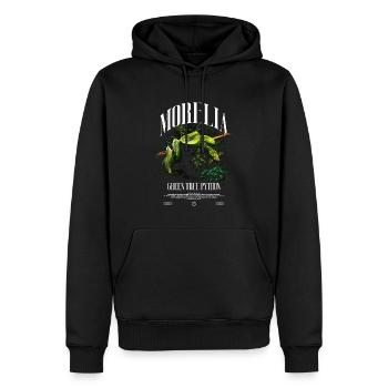 Green Tree Python moderne Streetwear Reptile gardien - Sweat à capuche Premium bio Homme - noir - Devant - Nico (187cm)