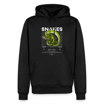Green Tree Python moderne Streetwear Reptile gardien - Sweat à capuche Premium bio Homme - noir - Devant - Nico (187cm)