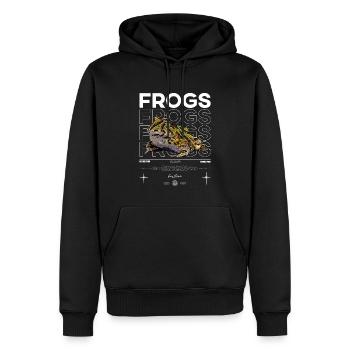 Gehörnter Frosch Streetwear Froschhüter - Männer Premium Bio Hoodie - Schwarz - Vorne - Nico (187cm)
