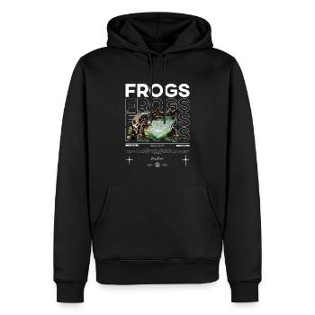 Milchfrosch Streetwear Frosch Keeper - Männer Premium Bio Hoodie - Schwarz - Vorne - Nico (187cm)