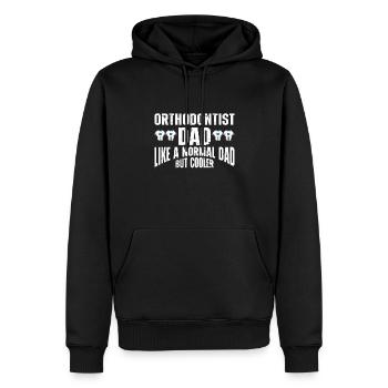 Orthodontiste Orthodontie Dentaire - Sweat à capuche Premium bio Homme - noir - Devant - Nico (187cm)