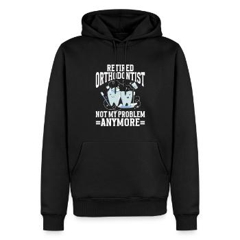 Orthodontiste Orthodontie Dentaire - Sweat à capuche Premium bio Homme - noir - Devant - Nico (187cm)
