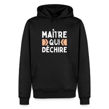 Maître Qui Déchire Remerciements Professeur Homme - Sweat à capuche Premium bio Homme - noir - Devant - Nico (187cm)