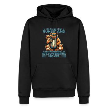 Je suis à la retraite, je suis un grand-père professionnel, un papa - Sweat à capuche Premium bio Homme - noir - Devant - Nico (187cm)