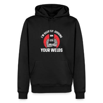 Soudage à la soudeuse - Sweat à capuche Premium bio Homme - noir - Devant - Nico (187cm)
