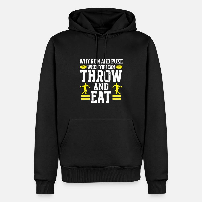 Diskuswerfer Leichtathlet Disc Throw - Männer Premium Bio Hoodie - Schwarz