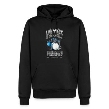 Je ne suis pas vieux je suis Vintage rétro 1949 batteur - Sweat à capuche Premium bio Homme - noir - Devant - Nico (187cm)