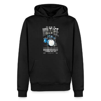 Je ne suis pas vieux je suis batteur rétro vintage 1963 - Sweat à capuche Premium bio Homme - noir - Devant - Nico (187cm)