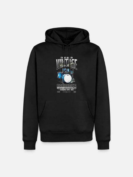 Ich bin nicht alt, ich bin ein Vintage-Retro-Schlagzeuger von 1965 - Männer Premium Bio Hoodie - Schwarz