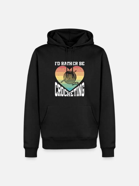 Crochet Knitting - Men’s Premium Organic Hoodie - black