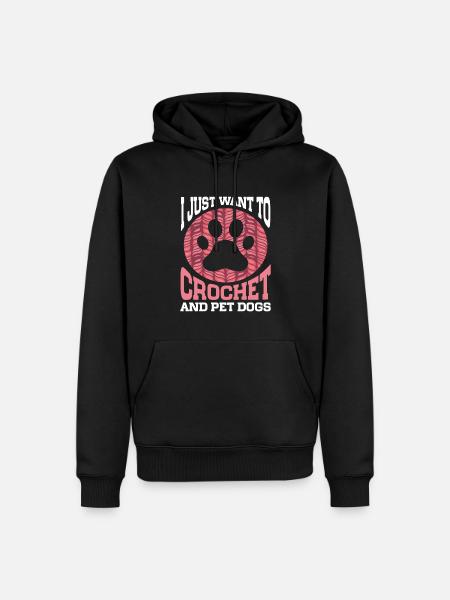 Crochet Knitting - Men’s Premium Organic Hoodie - black