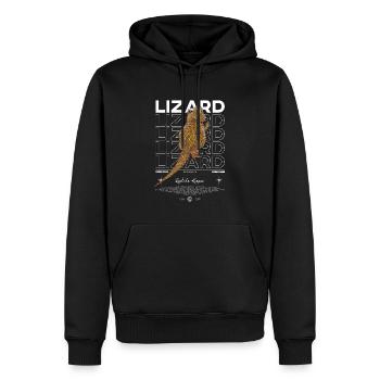 dragon barbu streetwear lézard keeper - Sweat à capuche Premium bio Homme - noir - Devant - Nico (187cm)