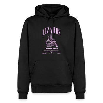 Leopard Gecko Moderne Reptilienwärter Streetwear - Männer Premium Bio Hoodie - Schwarz - Vorne - Nico (187cm)
