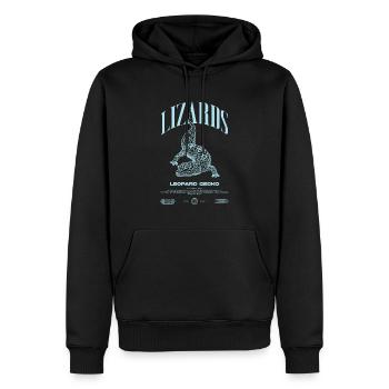 Leopard Gecko Moderne Reptilienwärter Streetwear - Männer Premium Bio Hoodie - Schwarz - Vorne - Nico (187cm)