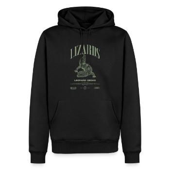Leopard Gecko Moderne Reptilienwärter Streetwear - Männer Premium Bio Hoodie - Schwarz - Vorne - Nico (187cm)