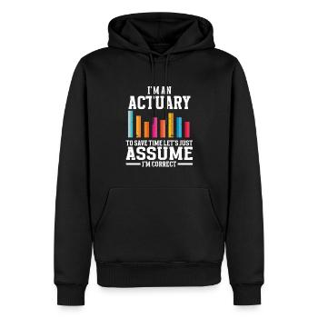 Aktuar Statistiker - Männer Premium Bio Hoodie - Schwarz - Vorne - Nico (187cm)