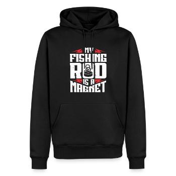 Magnetfischen - Männer Premium Bio Hoodie - Schwarz - Vorne - Nico (187cm)