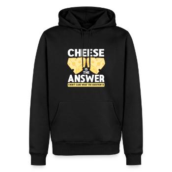 Amateur de fromage Cheese - Sweat à capuche Premium bio Homme - noir - Devant - Nico (187cm)