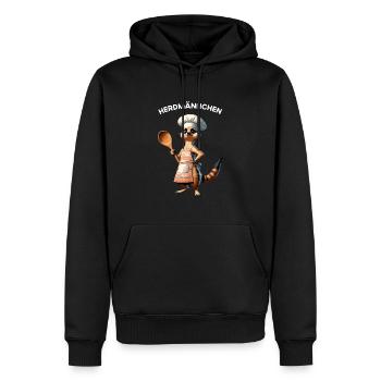 Suricate - Herd Man Cuisine Hobby Chef Cuisinier - Sweat à capuche Premium bio Homme - noir - Devant - Nico (187cm)