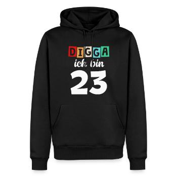 Digga Ich Bin 23 Jahre 23. Geburtstag - Männer Premium Bio Hoodie - Schwarz - Vorne - Nico (187cm)