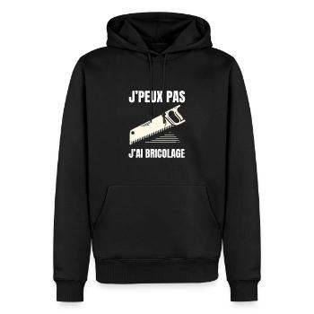 J'peux pas cadeau homme bricoleur - Sweat à capuche Premium bio Homme - noir - Devant - Nico (187cm)