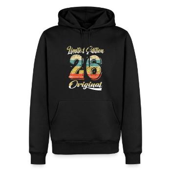 98 ans anniversaire vintage 1926 édition limitée - Sweat à capuche Premium bio Homme - noir - Devant - Nico (187cm)