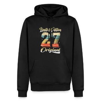 97 ans anniversaire vintage 1927 édition limitée - Sweat à capuche Premium bio Homme - noir - Devant - Nico (187cm)