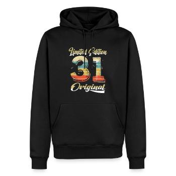 93 ans anniversaire vintage 1931 édition limitée - Sweat à capuche Premium bio Homme - noir - Devant - Nico (187cm)