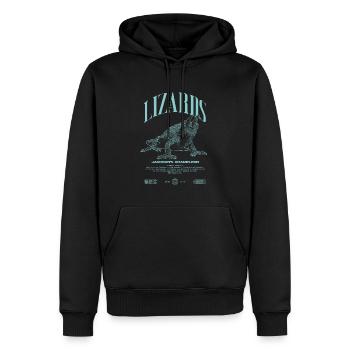 Jackson's Chamäleon Streetwear Eidechsenwärter - Männer Premium Bio Hoodie - Schwarz - Vorne - Nico (187cm)
