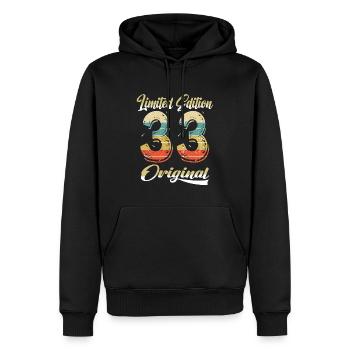 91 Jahre Geburtstag Jahrgang 1933 Limited Edition - Männer Premium Bio Hoodie - Schwarz - Vorne - Nico (187cm)