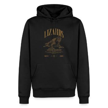 Jackson's Chamäleon Streetwear Eidechsenwärter - Männer Premium Bio Hoodie - Schwarz - Vorne - Nico (187cm)