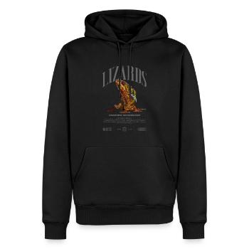 Panther Caméléon Streetwear Lézard Keeper - Sweat à capuche Premium bio Homme - noir - Devant - Nico (187cm)